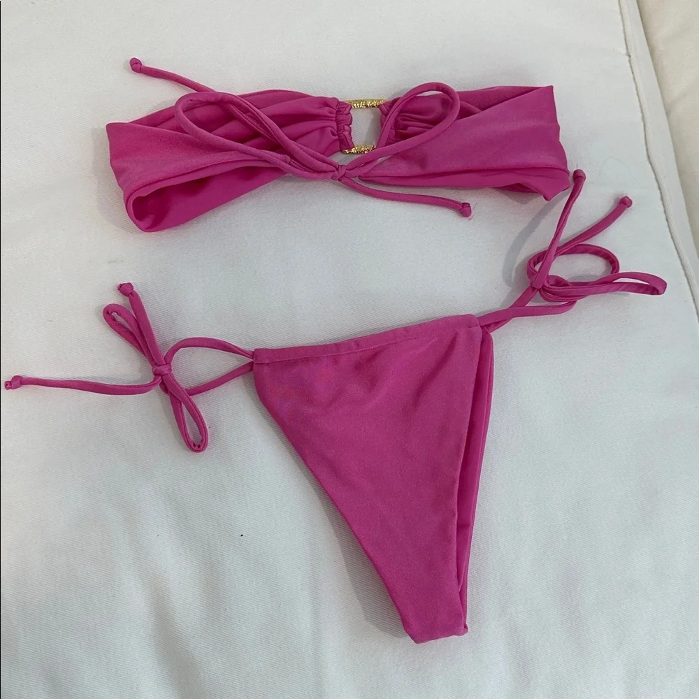 Pink Strapless Bikini Set - Picture 3 of 3